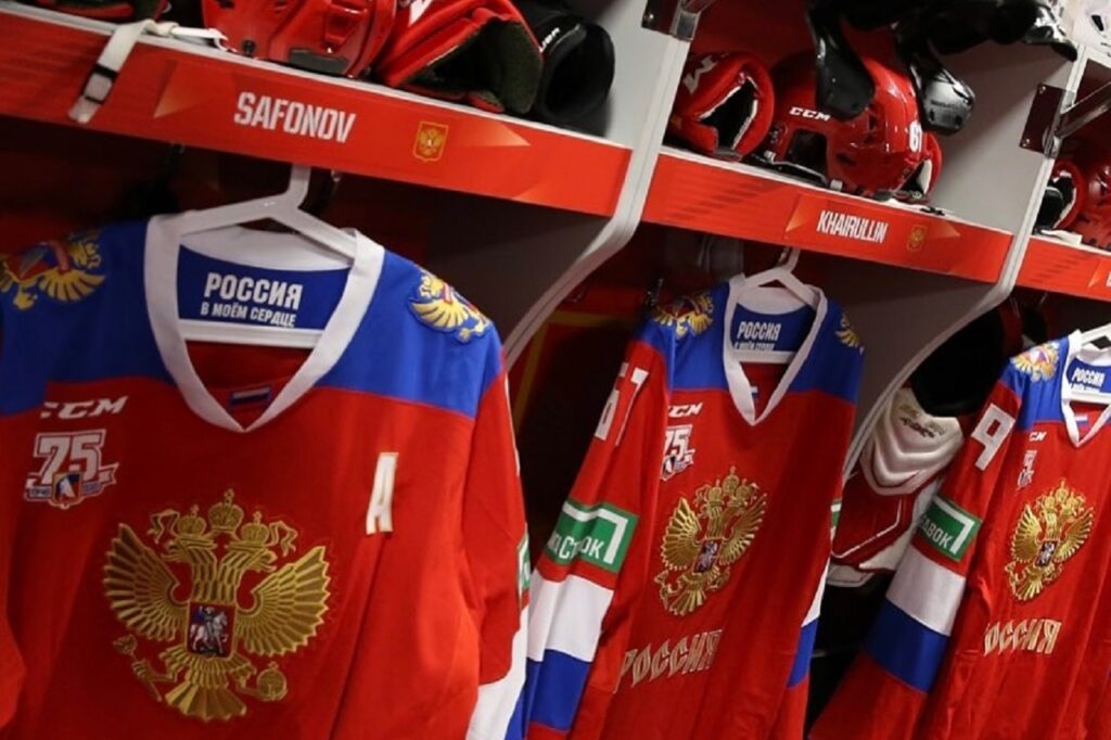 Раздевалка сборной России по хоккею